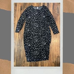 Grey Leopard Maternity Dress